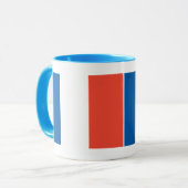 Ringer Tasse blau Frankreich Fahne マグカップ (正面左)
