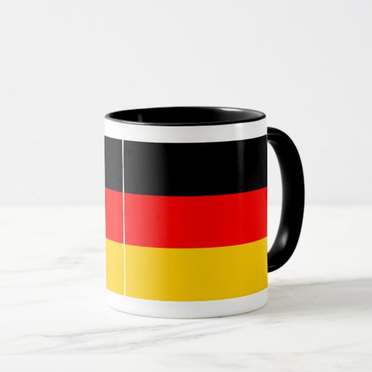 Ringer Tasse schwarz Deutschland Fahne マグカップ (正面右)