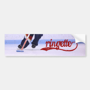 Ringetteのバンパーステッカー(赤い執筆) バンパーステッカー