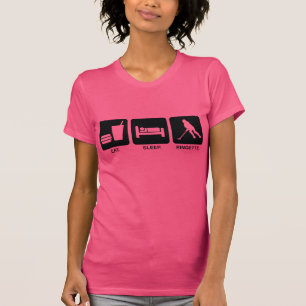 Ringetteの"睡眠のRingette"の女性の暗いTシャツ食べて下さい Tシャツ