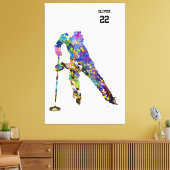 Ringette Player キャンバスプリント (インサイチュ (リビング))