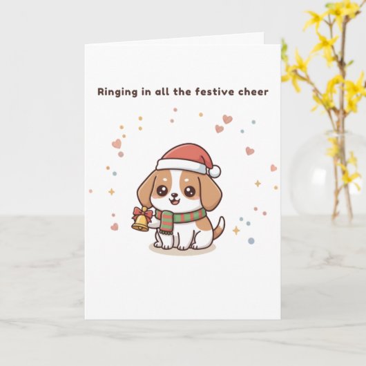 Ringing in All the Festive Cheer Cute Puchi Dōsh カード (黄色い花)