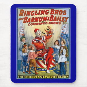 Ringlingの兄弟及びBarnum及びベイリーのヴィンテージのピエロ マウスパッド
