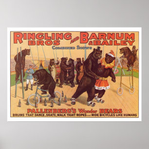 Ringling Bros。 驚異は広告20年代に耐えます ポスター