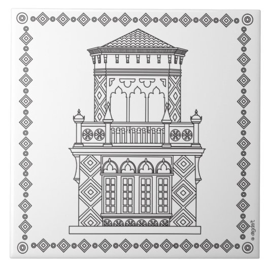 RinglingMuseum Ca'd'Zan タワー タイル (正面)