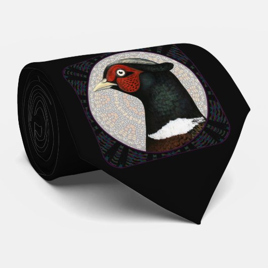 Ringneckのキジの円 ネクタイ (ロール)