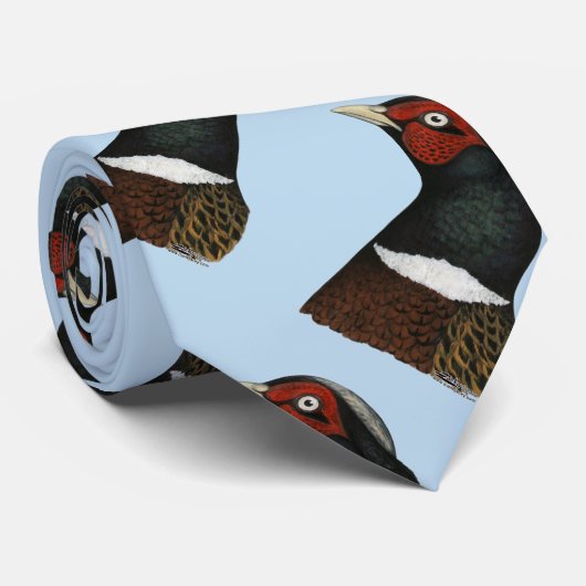 Ringneckのキジの頭部 ネクタイ (ロール)