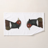 Ringneckのキジの頭部 バスタオルセット (ハンドタオル)