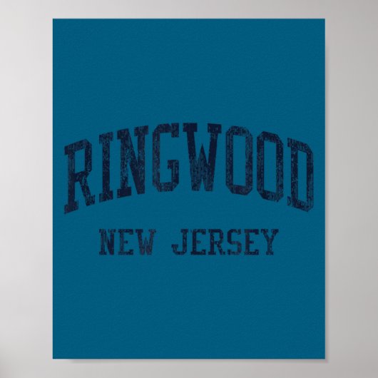 Ringwood Nj Jn5 Vintage Athletic Blue Design  ポスター (正面)