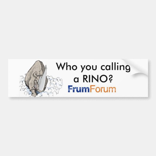 rino、36470578_400x400のだれRINOを呼んでいるか。 バンパーステッカー (正面)