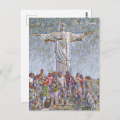 Rio de Janeiro, Brasil, Cristo Redentor Art ポストカード (正面/裏面)