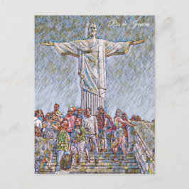 Rio de Janeiro, Brasil, Cristo Redentor Art ポストカード