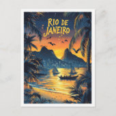 Rio de Janeiro Brazil Art Vintage Travel ポストカード (正面)