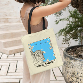 Rio de Janeiro, Brazil City Map Tote Bag トートバッグ