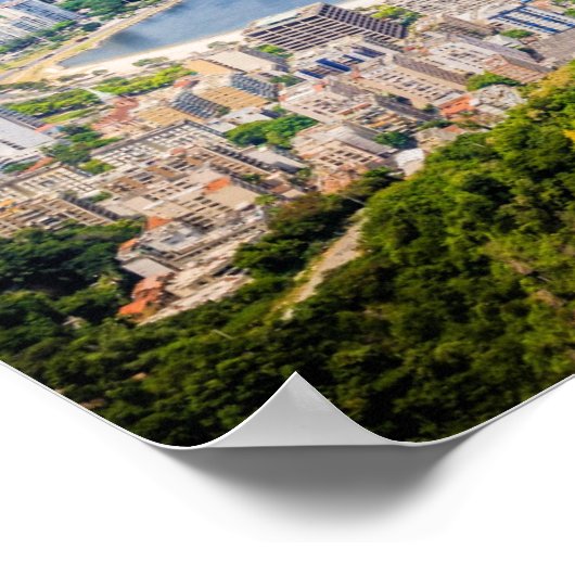 Rio de Janeiro, Brazil cityscape ポスター (角)