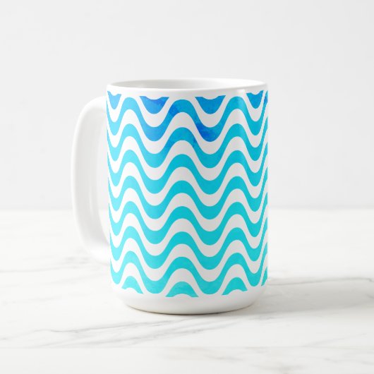 Rio de Janeiro Copacabana Waves Abstract Art コーヒーマグカップ (正面左)