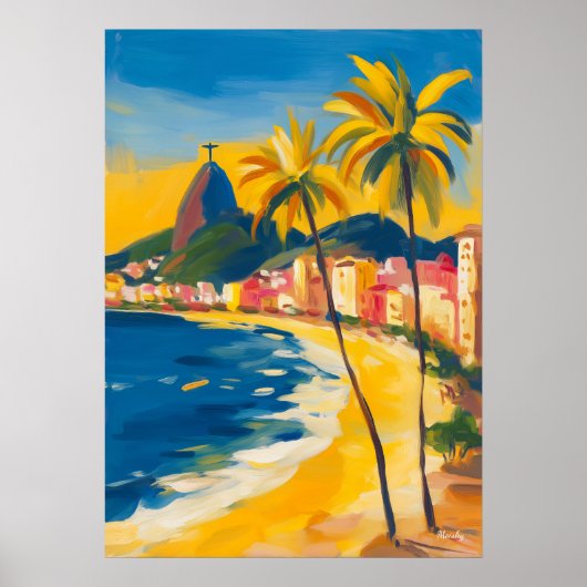 Rio de Janeiro Fauvist Christ the Redeemer, Brazil ポスター (正面)