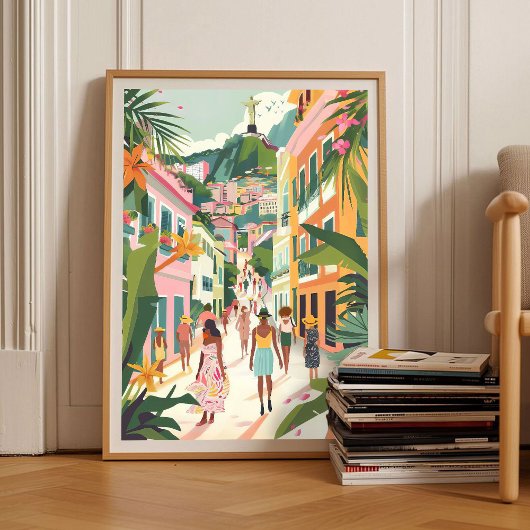 Rio de Janeiro Print Brazil Illustration Rio Trave ポスター