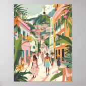 Rio de Janeiro Print Brazil Illustration Rio Trave ポスター (正面)