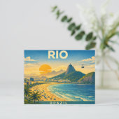 Rio de Janeiro Retro Travel Postcard ポストカード (スタンド正面)