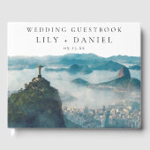 Rio de Janeiro Skyline Watercolor Wedding ゲストブック (正面)