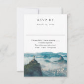 Rio de Janeiro Skyline Watercolor Wedding 出欠カード (正面)