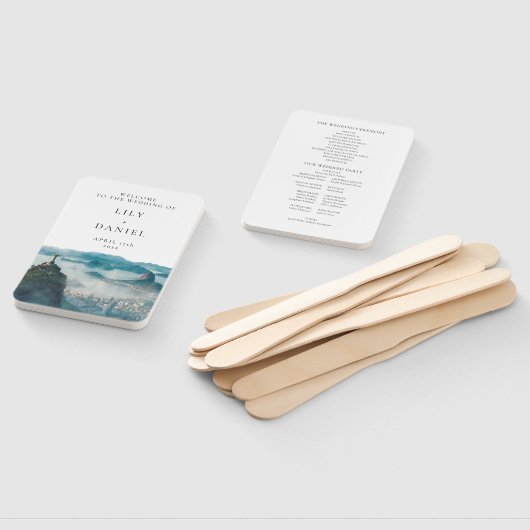 Rio de Janeiro Skyline Wedding Program ハンドファン (組立なし)