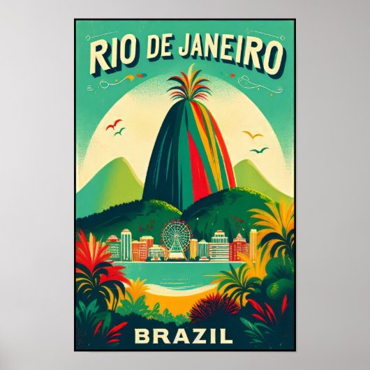 Rio de Janeiro Vintage Travel Poster ポスター (正面)