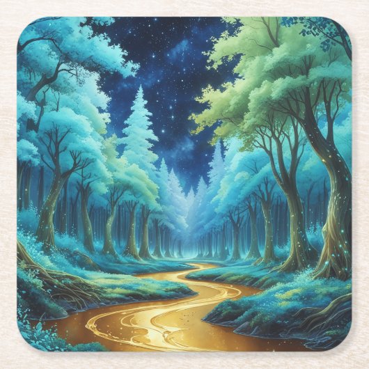 Río de Oro en Bosque de Fantasía スクエアペーパーコースター (正面)