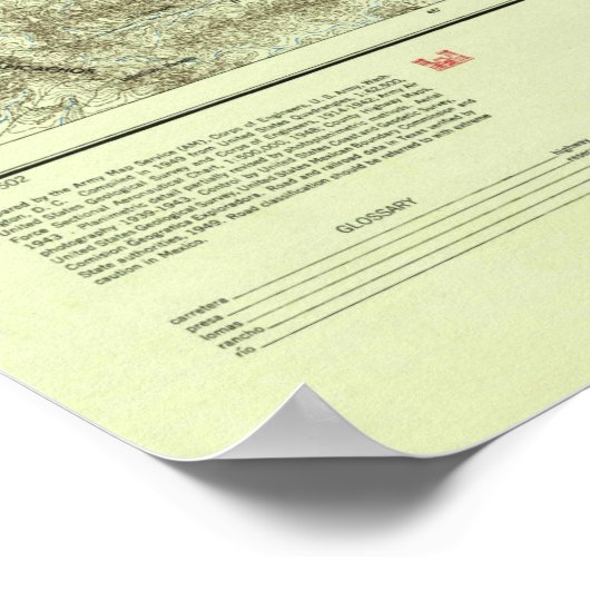 Rio Grande Valley Topo Map ポスター (角)