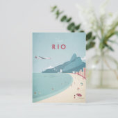 Rio Vintage Travel Poster – アートポストカード ポストカード (スタンド正面)