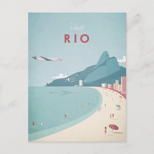 Rio Vintage Travel Poster – アートポストカード ポストカード (正面)