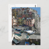 Riomaggioreの村イタリアCinque Terre ポストカード (正面/裏面)