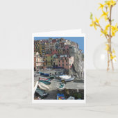 Riomaggioreイタリア カード (黄色い花)