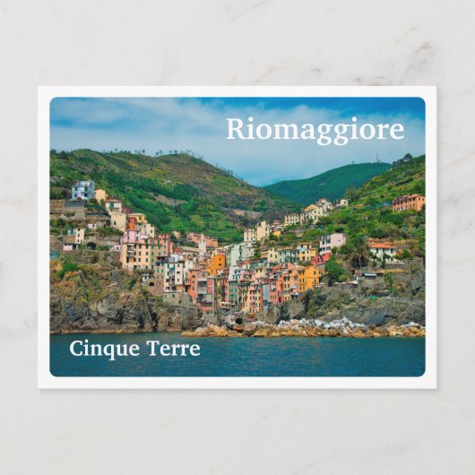 RIOMAGGIORE - Cinque Terre – イタリア – 海から ポストカード (正面)