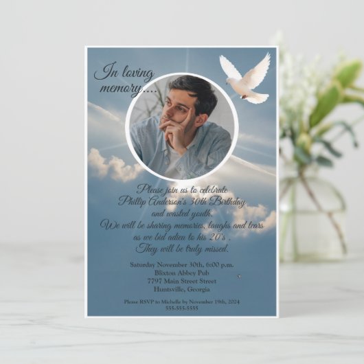 RIPおもしろい青少年30歳の誕生日パーティー葬儀 招待状 (スタンド正面)