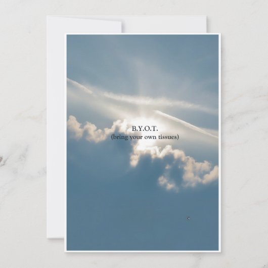 RIPおもしろい青少年30歳の誕生日パーティー葬儀 招待状 (裏面)