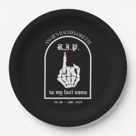 RIPから姓へのバチェロレッテ紙プレート ペーパープレート