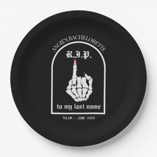 RIPから姓へのバチェロレッテ紙プレート ペーパープレート