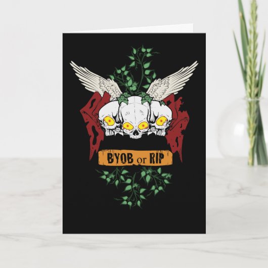 RIPイビルスカルハロウィーン招待状と血文字 招待状 (正面)