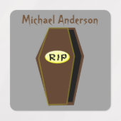 RIPハロウィン棺のドゥームカスタム子供向け ラベル (デザイン1)