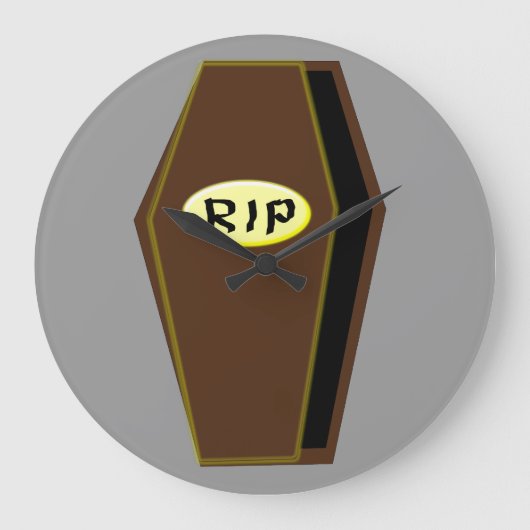 『RIPハロウィン棺』 ラージ壁時計 (正面)