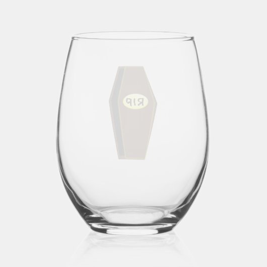 RIPハロウィーンのドゥームの棺 ステムなしワイングラス (裏面)