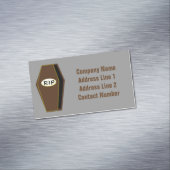 RIPハロウィーンのドームの棺パーソナライズされた マグネット名刺 (インサイチュ)