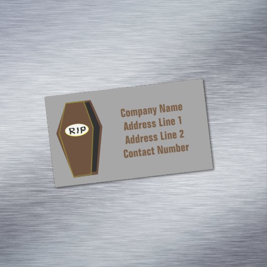 RIPハロウィーンのドームの棺パーソナライズされた マグネット名刺 (インサイチュ)