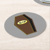 RIPハロウィーンの棺のドゥーム紙コースター ラウンドペーパーコースター (アングル)