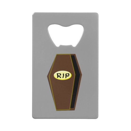 RIPハロウィーン棺のドームオープナーボトル クレジットカード栓抜き (正面)