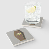 RIPハロウィーン棺のドームストーンのコースター ストーンコースター (横)