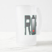 RIPバッテリすりガラス製マグカップ フロストグラスビールジョッキ (正面右)