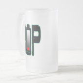 RIPバッテリすりガラス製マグカップ フロストグラスビールジョッキ (正面左)